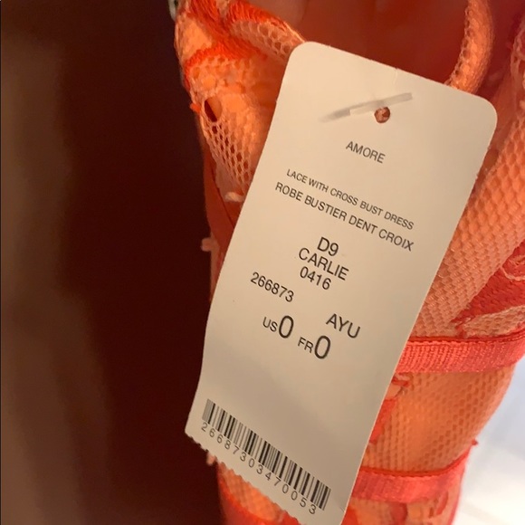 Bebe coral lace zipper back dress - Picture 8 of 8